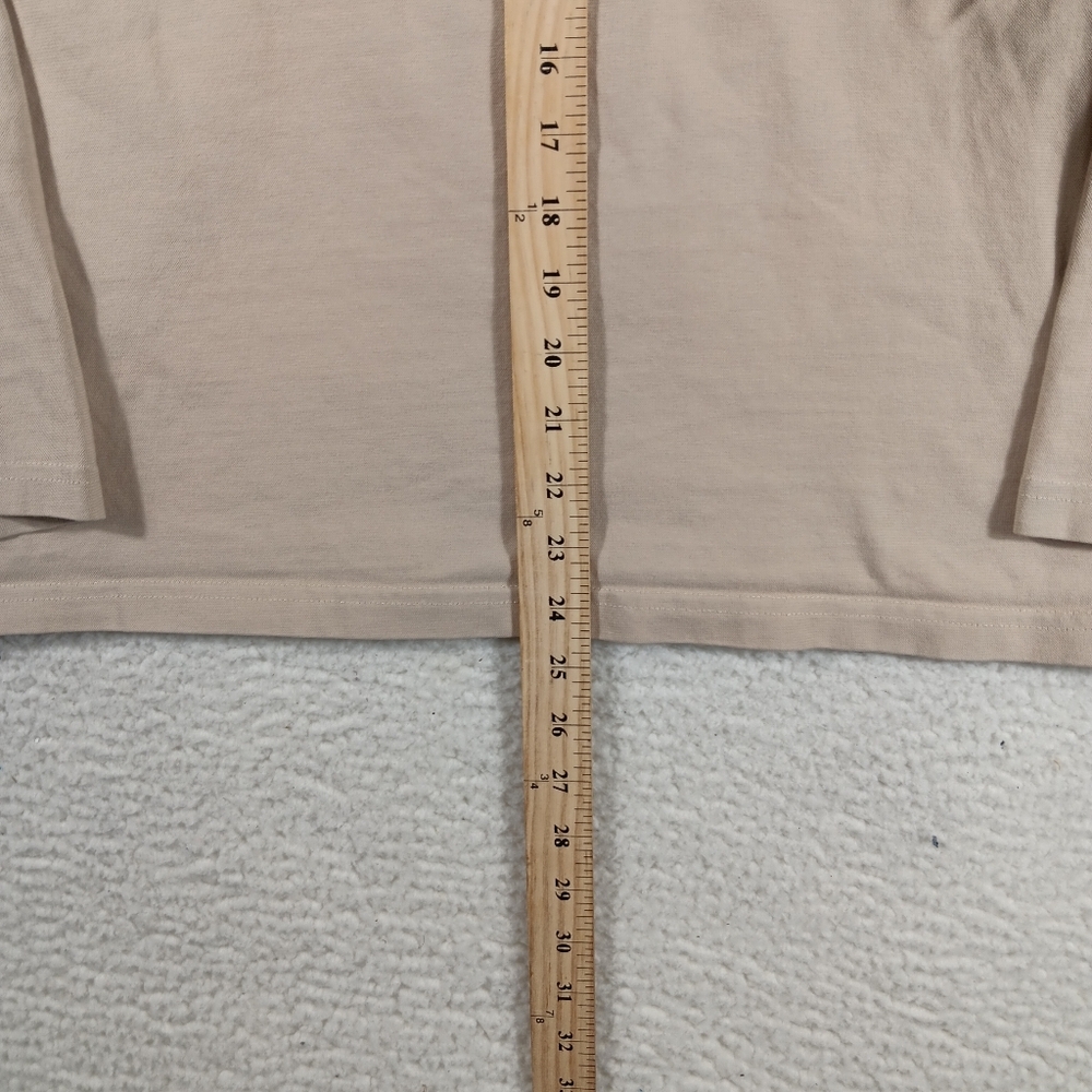 Armor Lux Shirt Mens Small Tan Long Sleeve Crew Neck 100% Cotton Pocket - Picture 9 of 12